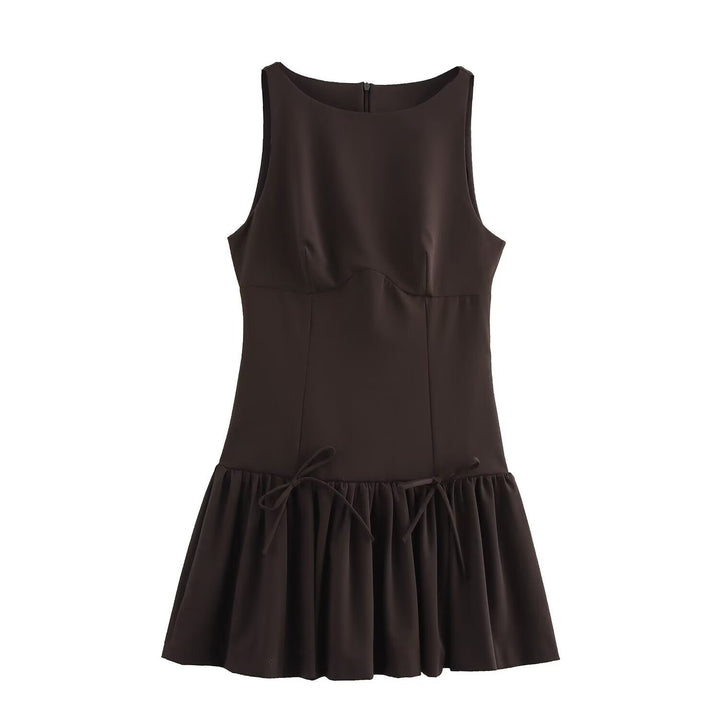 Levoire | Chic Printemps Sans Manches Robe Brun foncé