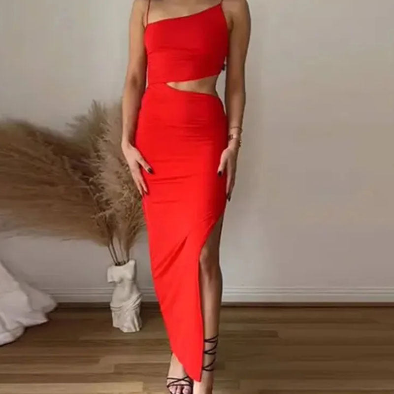Robe maxi élégante pour femmes avec découpes, design asymétrique et fronces Levoire