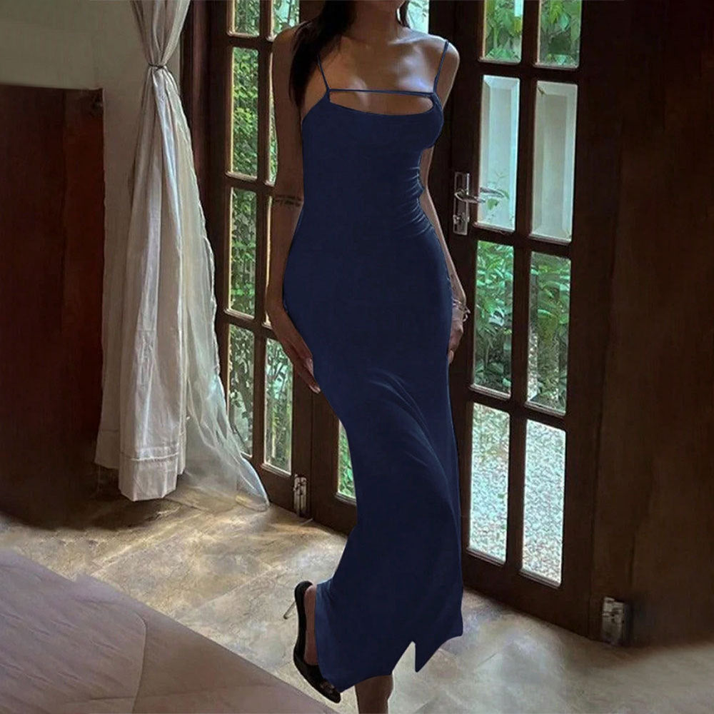 Robe maxi femme avec design dénudé des épaules et détails de lacets raffinés Levoire