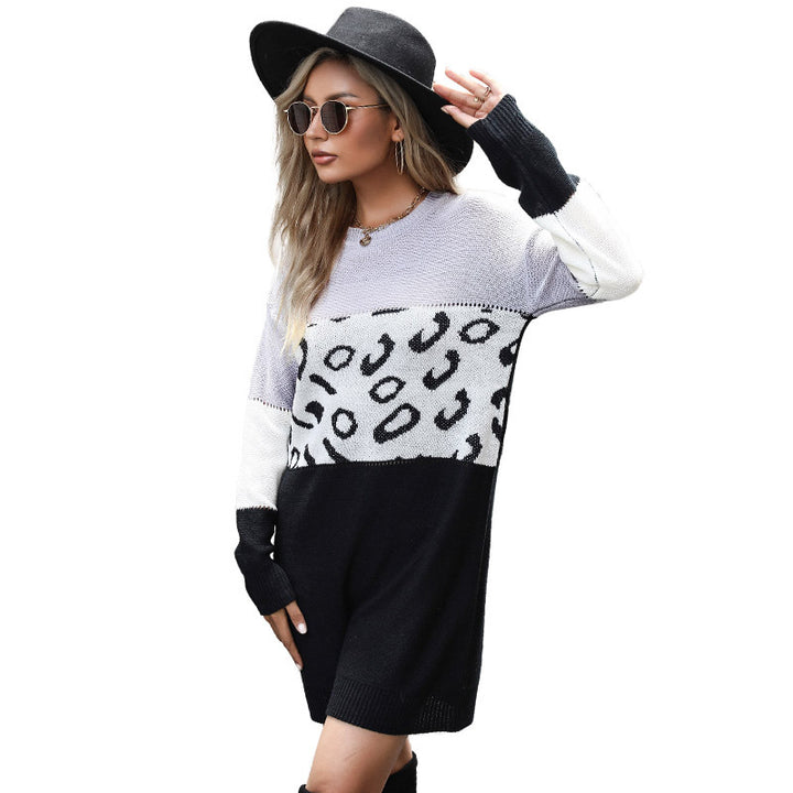 Robe midi féminine à la mode avec motif graphique et ceinture élastique Levoire