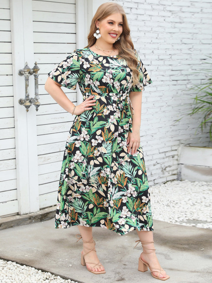 Robe maxi femme avec un ruban finement conçu et un motif intemporel Levoire