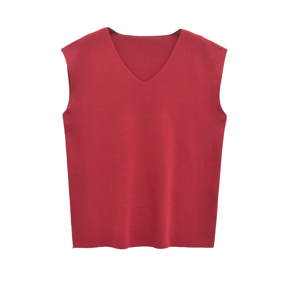 Levoire | Trendikuitu Haut Sans Manches Top Jupe Claire Set Chemise rouge A3
