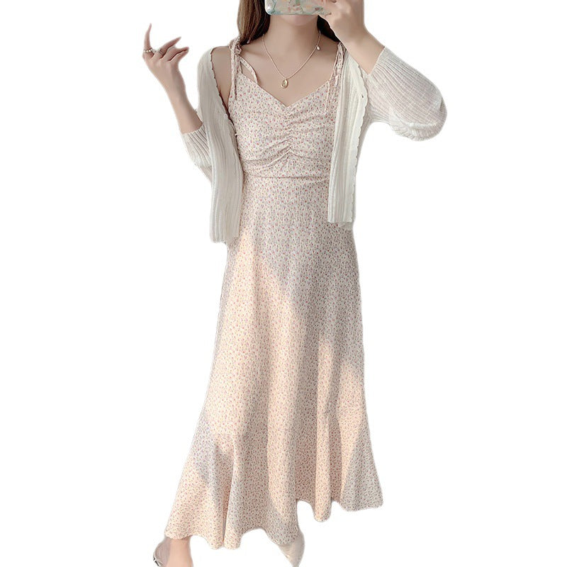 Robe d'été pour femmes avec des bretelles tressées et des détails en volants Levoire