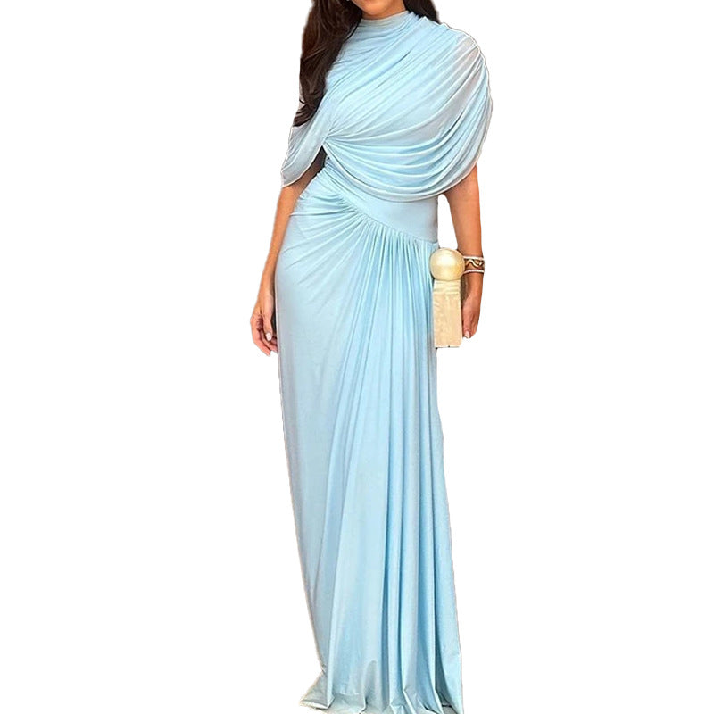 Robe Maxi Enveloppante Élégante pour Femmes avec Détails de Drapé Raffinés Levoire