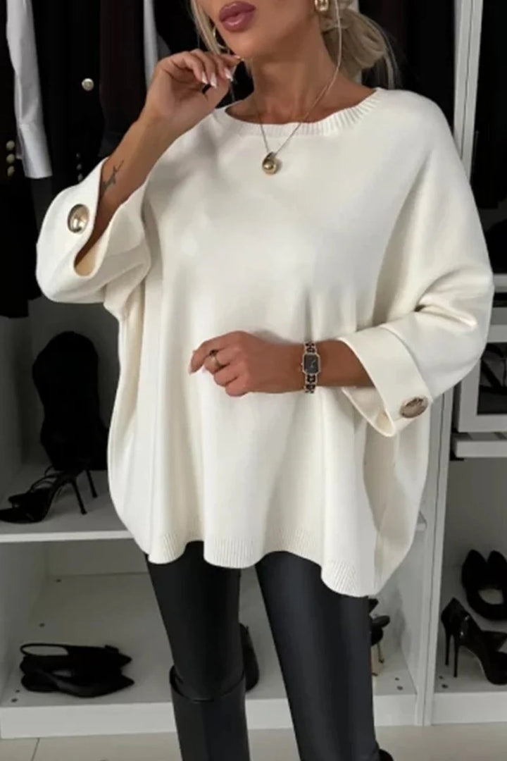 Pull oversized élégant pour femmes avec des détails de boutons raffinés Levoire