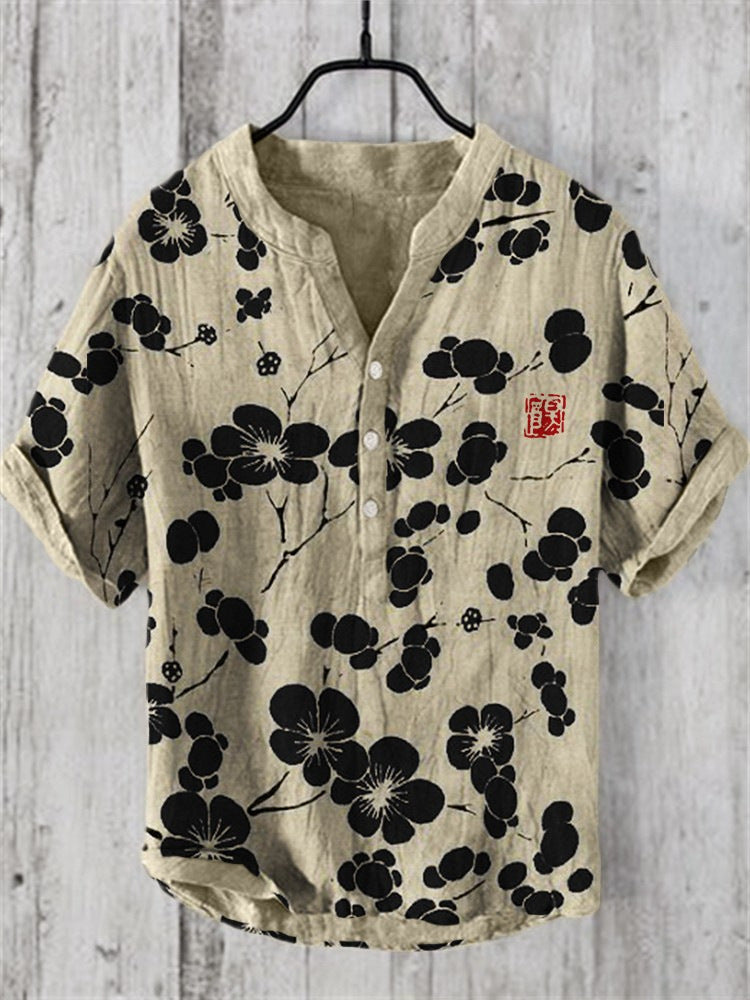 Levoire | Chemise Japonaise En Lin Mélangé Cerise noire