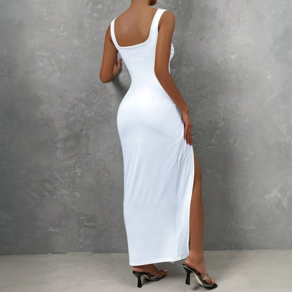 Robe maxi découpée pour femme avec design élégant enroulé et fente haute Levoire