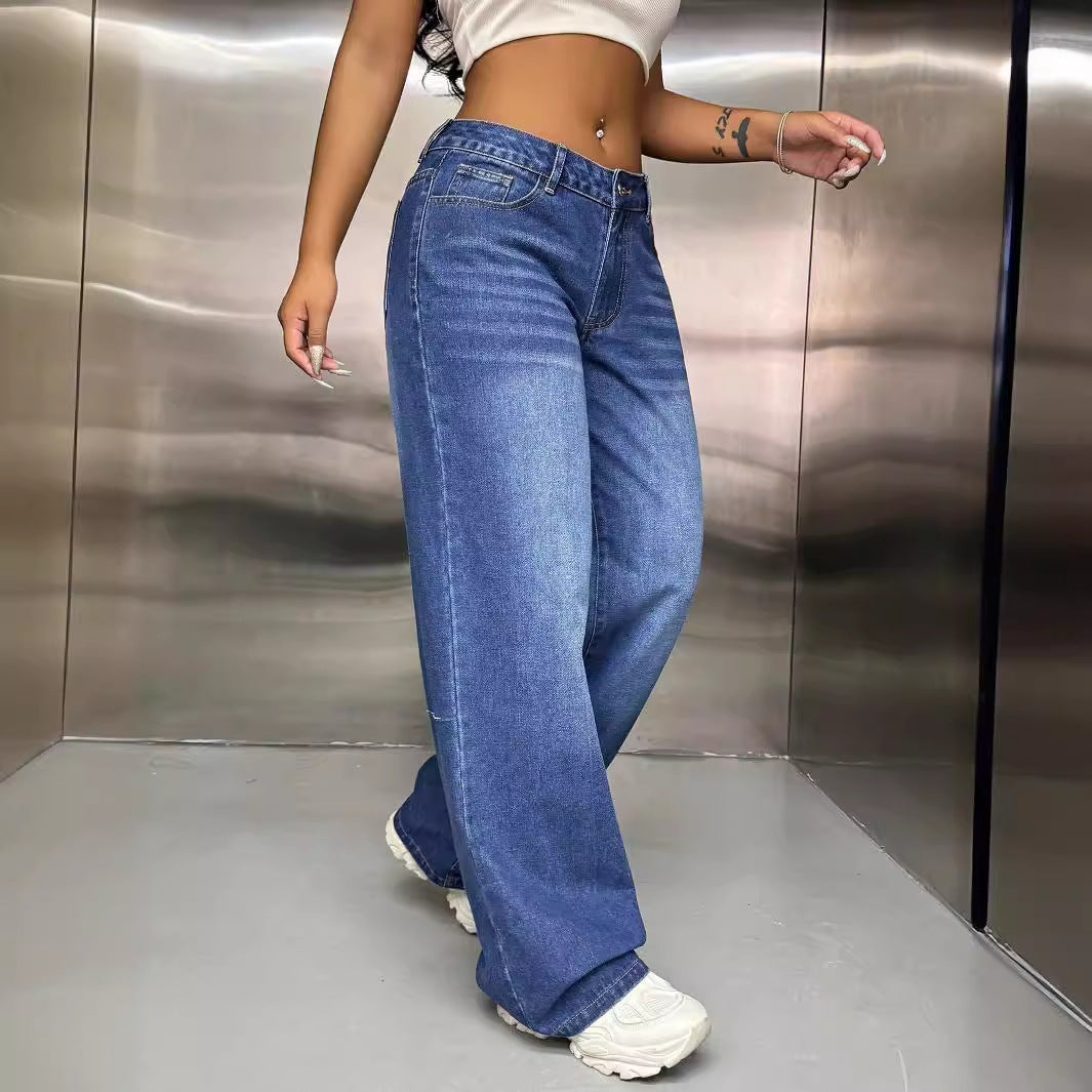Jeans larges pour femmes en style de rue décontracté Levoire