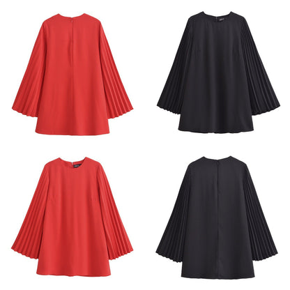 Levoire | Belle robe mini de printemps avec des manches longues et des volants