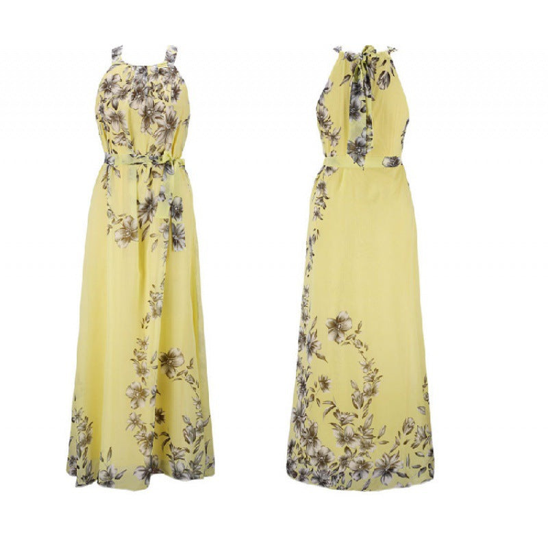 Robe maxi femme avec design floral et décolleté décontracté Levoire
