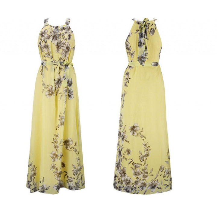 Robe maxi femme avec design floral et décolleté décontracté Levoire