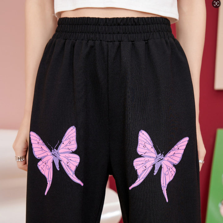 Pantalons de jogging pour femmes avec motif de papillon coloré Levoire