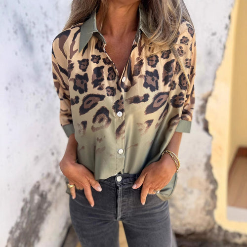 Blouse en soie élégante pour femmes avec un motif léopard contemporain Levoire