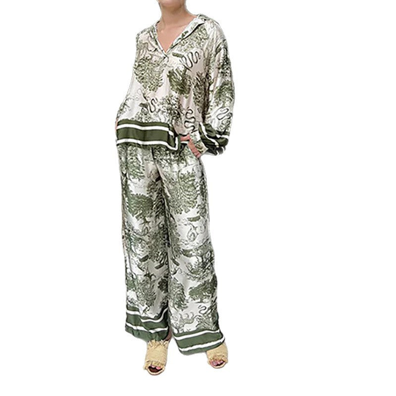 Top en soie élégant pour femmes avec coupe décontractée et pantalon assorti Levoire