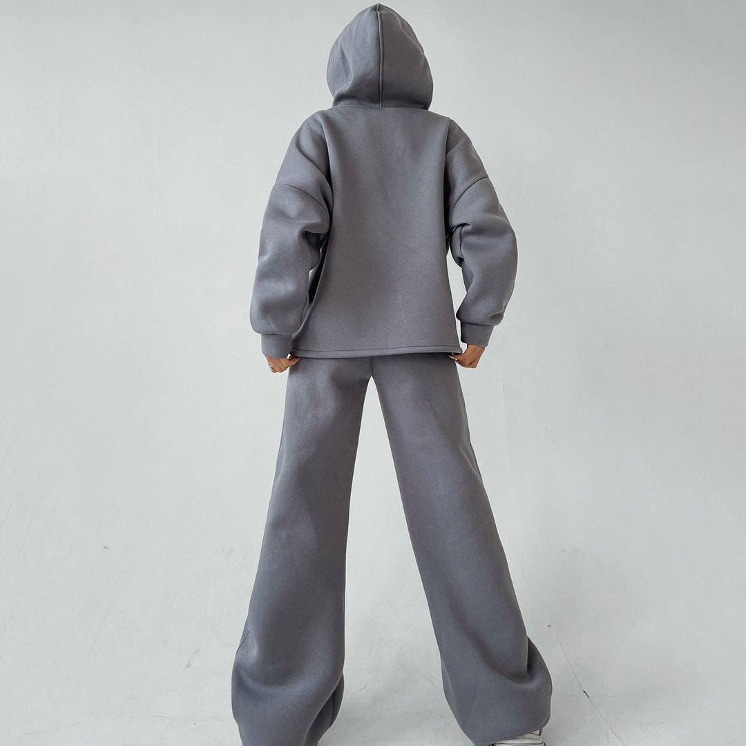 Levoire | T-shirt à capuche confortable avec poches Ensemble deux pièces Gris clair