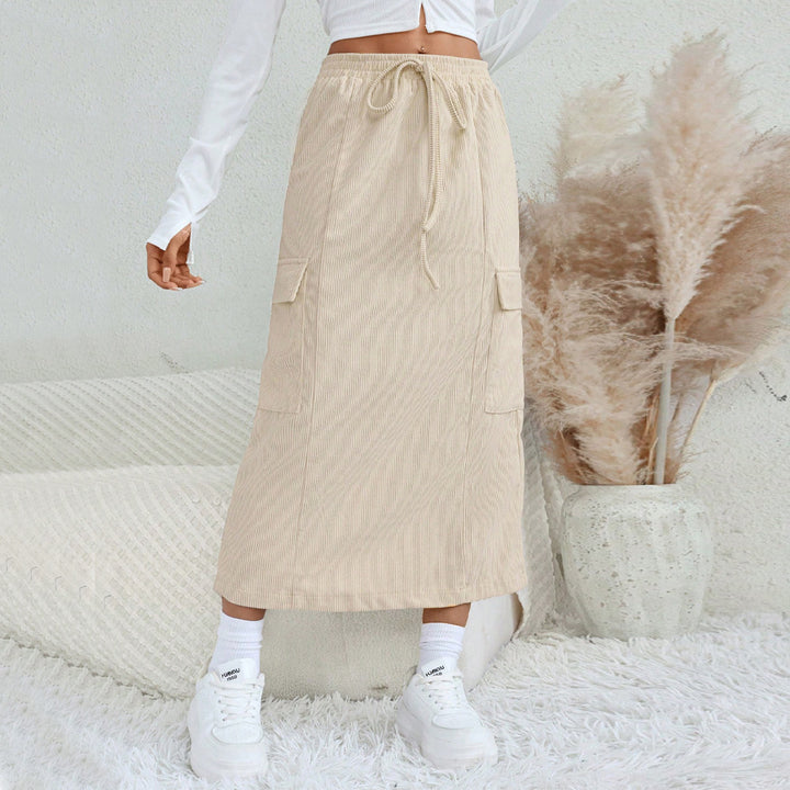 Jupe maxi pour femmes avec poches cargo pratiques et taille réglable Levoire