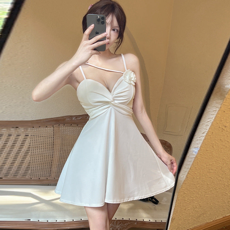 Levoire | Robe à bretelles grande à dégradé avec fente Blanc