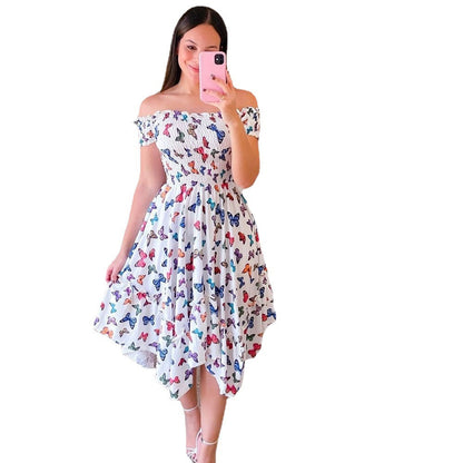 Levoire | Robe mi-longue sans manches élégante avec imprimé