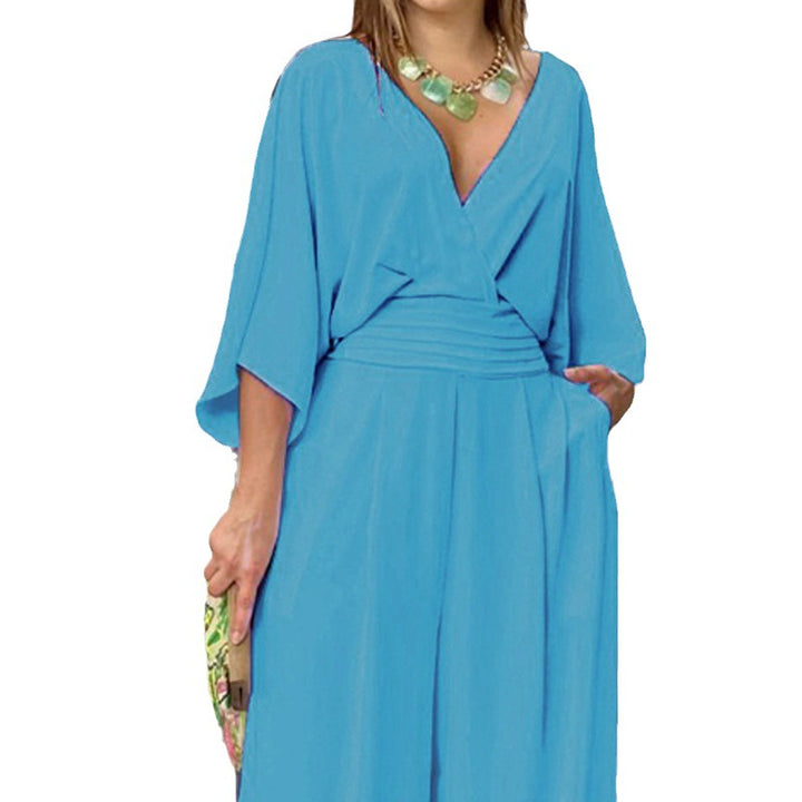 Combinaison élégante pour femmes taille haute avec jambes larges et manches kimono Levoire