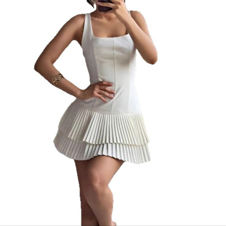 Robe courte fluide pour femme avec détails en volants Levoire