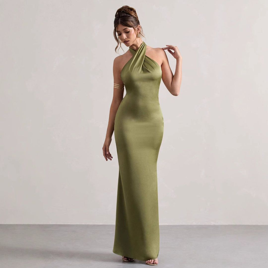 Robe de soirée élégante pour femmes avec coupe slim et sangle au cou Levoire