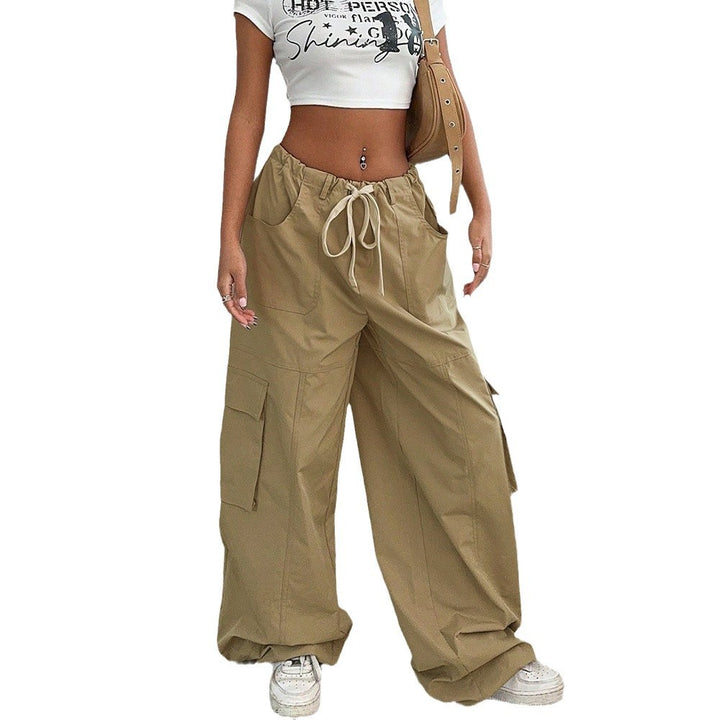 Pantalons cargo femmes avec poches latérales et taille élastique Levoire