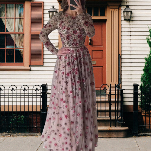 Levoire | Robe à fleurs volumineuse en trois dimensions