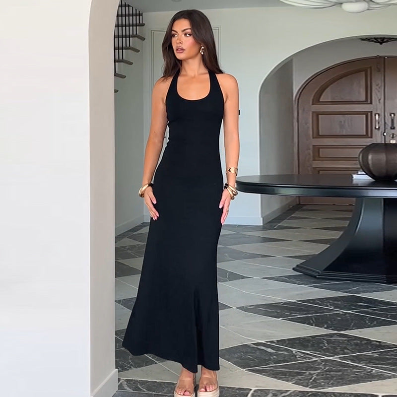 Robe Maxi Élégante pour Femme avec Slim Fit et Décolleté Profond à l'Arrière Levoire