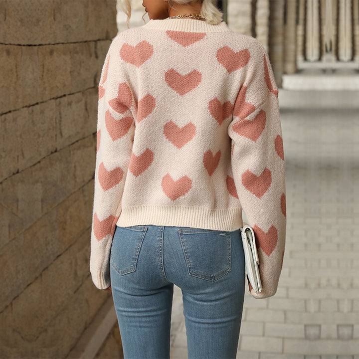 Pull femme avec motif cœur et coupe décontractée Levoire