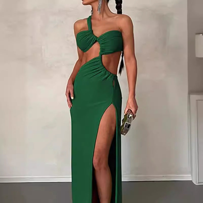Robe Maxi Couture Femme avec Design Asymétrique et Drapé Élégant Levoire