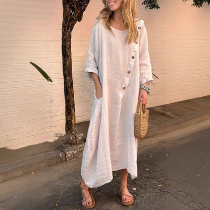 Levoire | Rennon Col Ronde Robe à Manches Longues Blanc