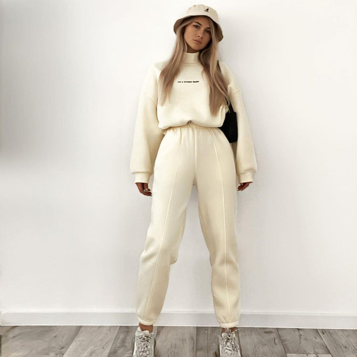 Levoire | Sweat à motifs pour femmes tendance deux pièces Beige