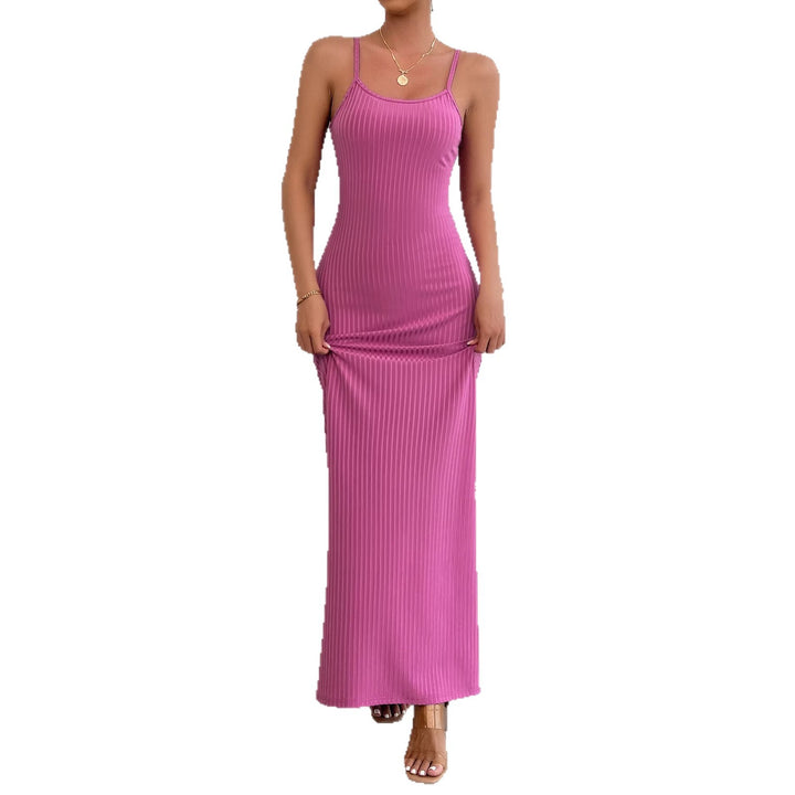 Robe maxi ajustée pour femmes avec structure en fines côtes Levoire