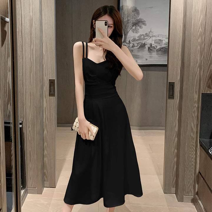Robe maxi femme à fines bretelles et coupe classique Levoire