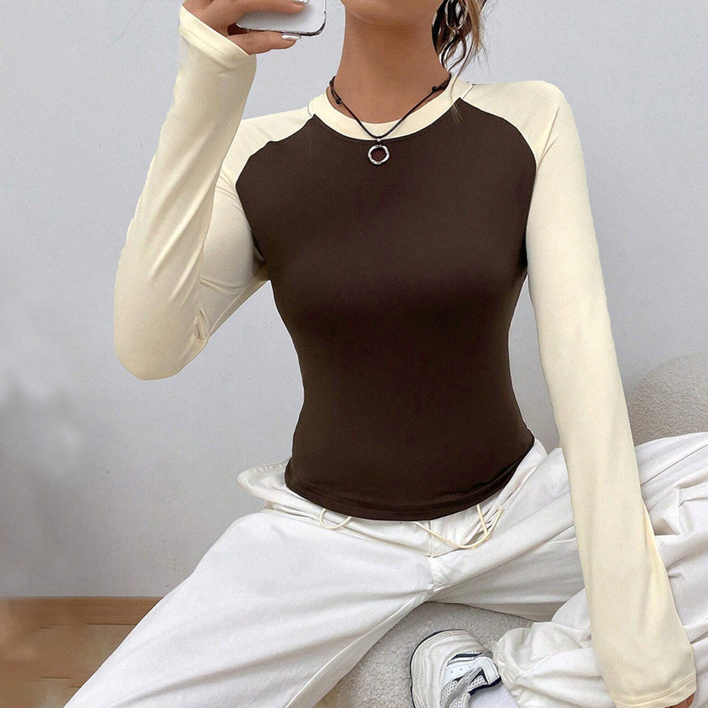 Chemisier à manches longues pour femmes avec un design raglan à la mode et une coupe ajustée Levoire