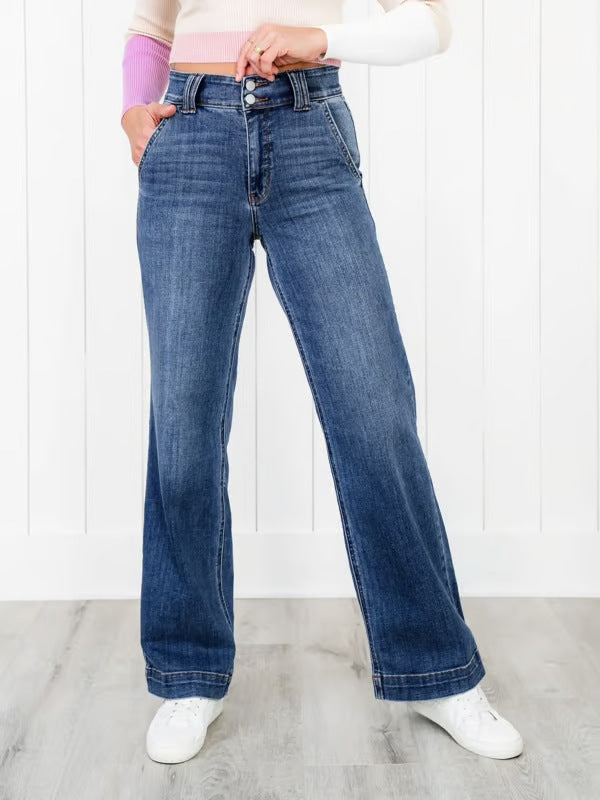 Jeans larges taille haute pour femmes avec coupe confortable Levoire