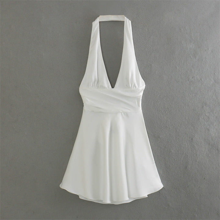 Levoire | Robe halterneck en soie de luxe d'été Blanc