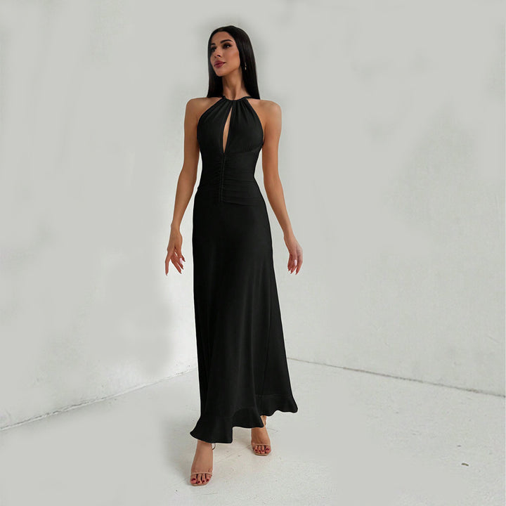 Robe maxi pour femmes avec un élégant décolleté en trou de serrure et un ourlet fluide Levoire