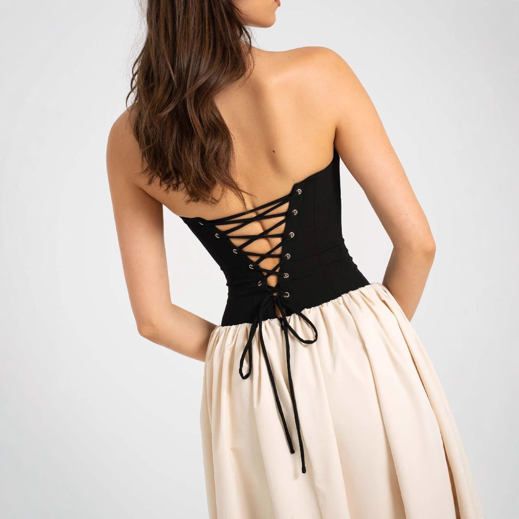 Robe maxi femme avec décolleté en cœur et jupe élégante Levoire