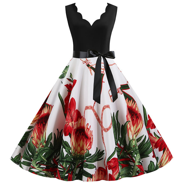 Robe midi femme avec imprimé floral romantique et coupe évasée flatteuse Levoire