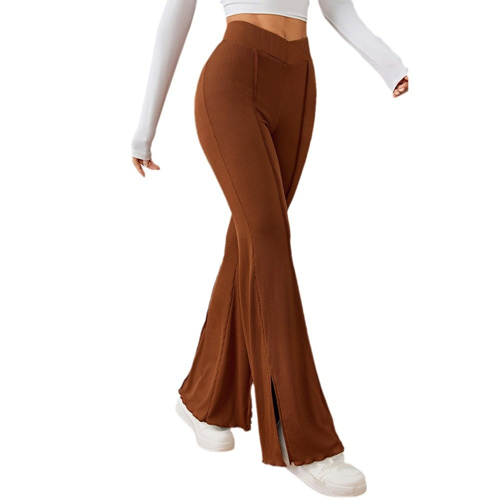 Pantalons évasés élégants pour femmes avec détails de fente latérale Levoire