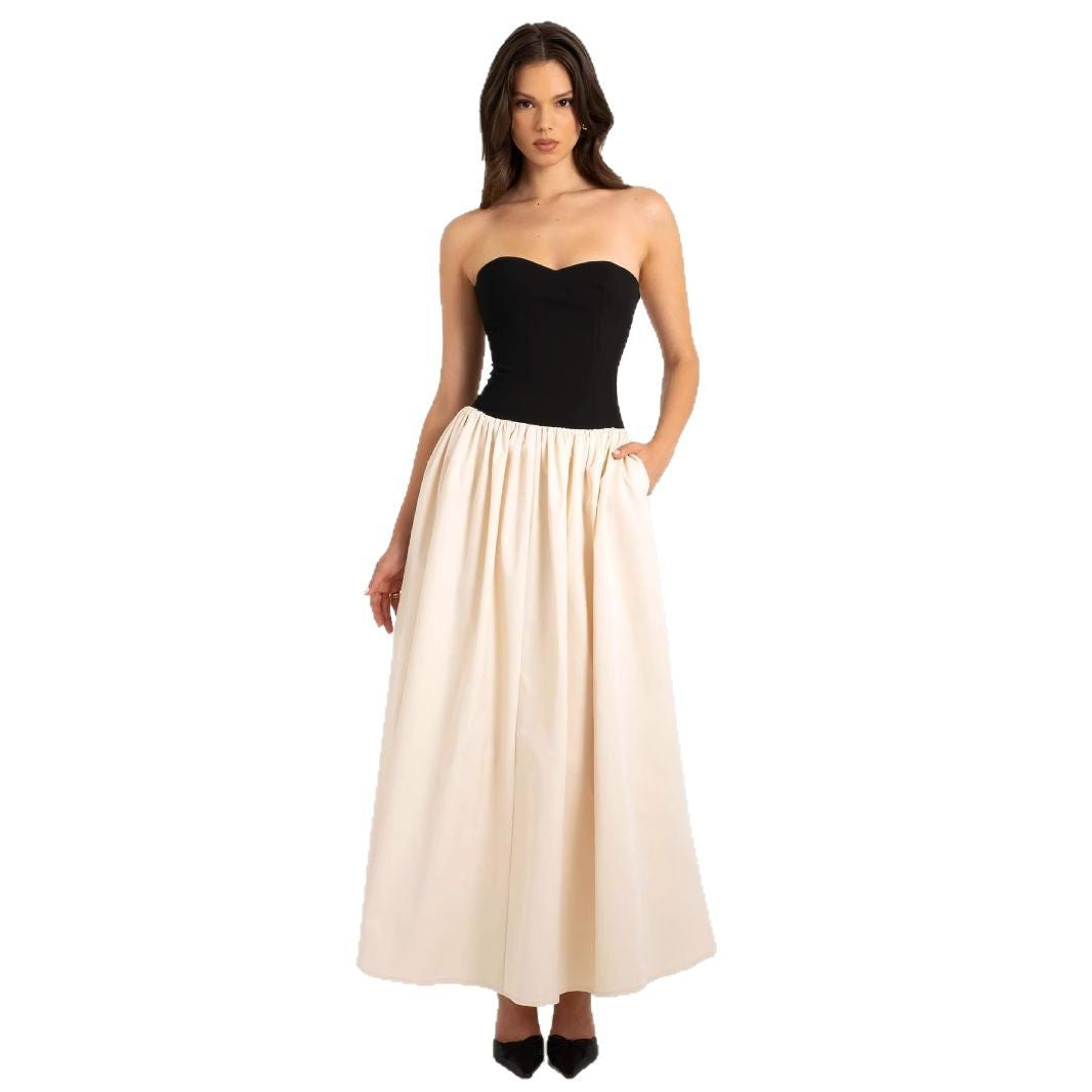Robe maxi femme avec décolleté en cœur et jupe élégante Levoire