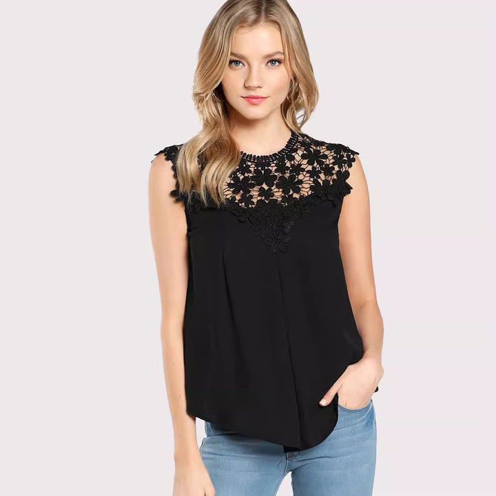 Blouse femme avec broderie florale et coupe fluide Levoire