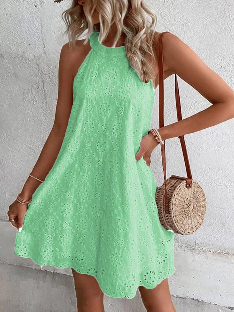 Levoire | Robe Swing Élégante Sans Manches Menthe verte