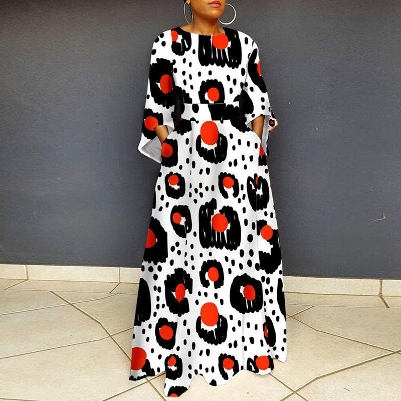 Robe maxi pour femmes avec imprimé léopard et coupe ajustée Levoire