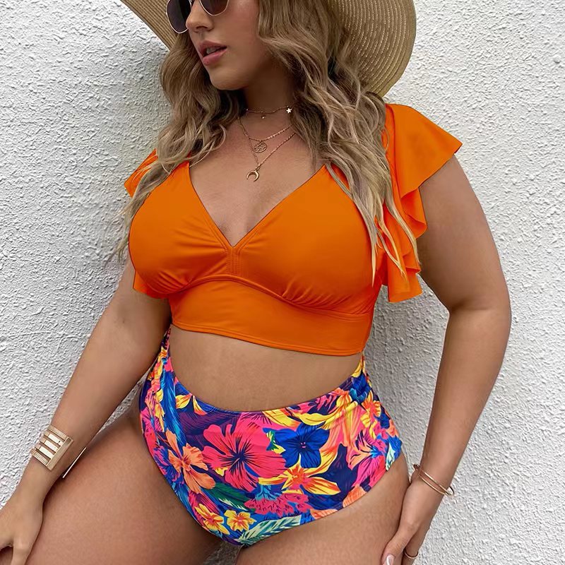 Levoire | Ensemble Bikini Rétro Grande Taille Orange
