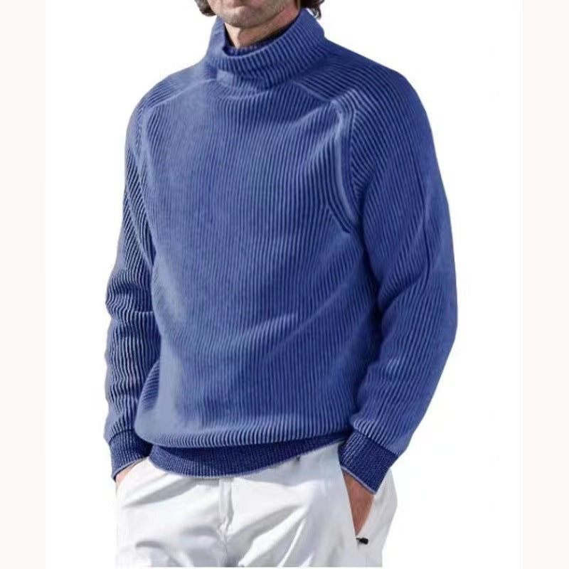 Levoire | Pull À Col Montant Confortable Pour Hommes Bleu
