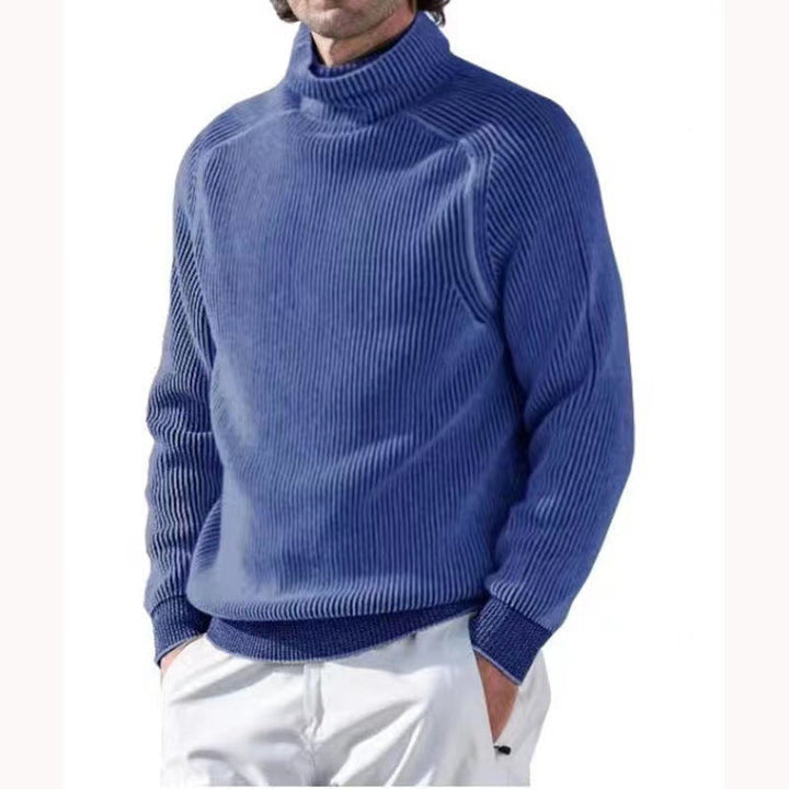 Levoire | Pull À Col Montant Confortable Pour Hommes Bleu