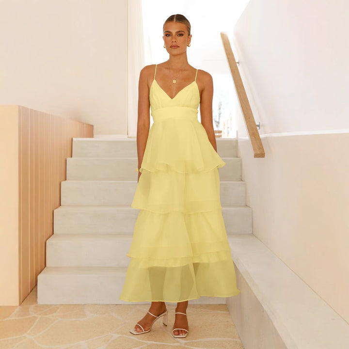 Robe maxi légère et aérienne pour femmes avec des couches volumineuses Levoire