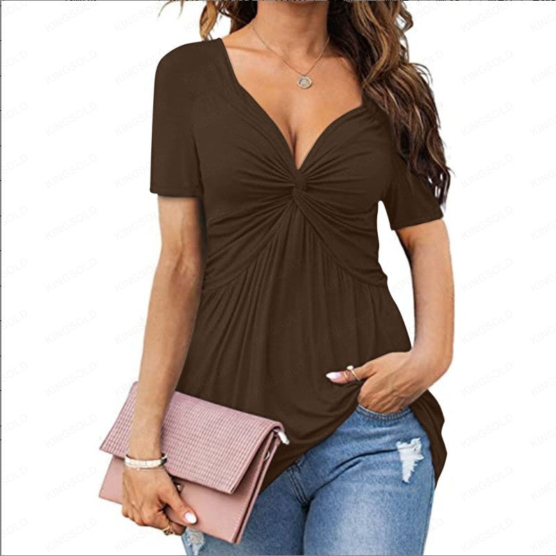 Levoire | Pull en tricot uni décontracté Braun